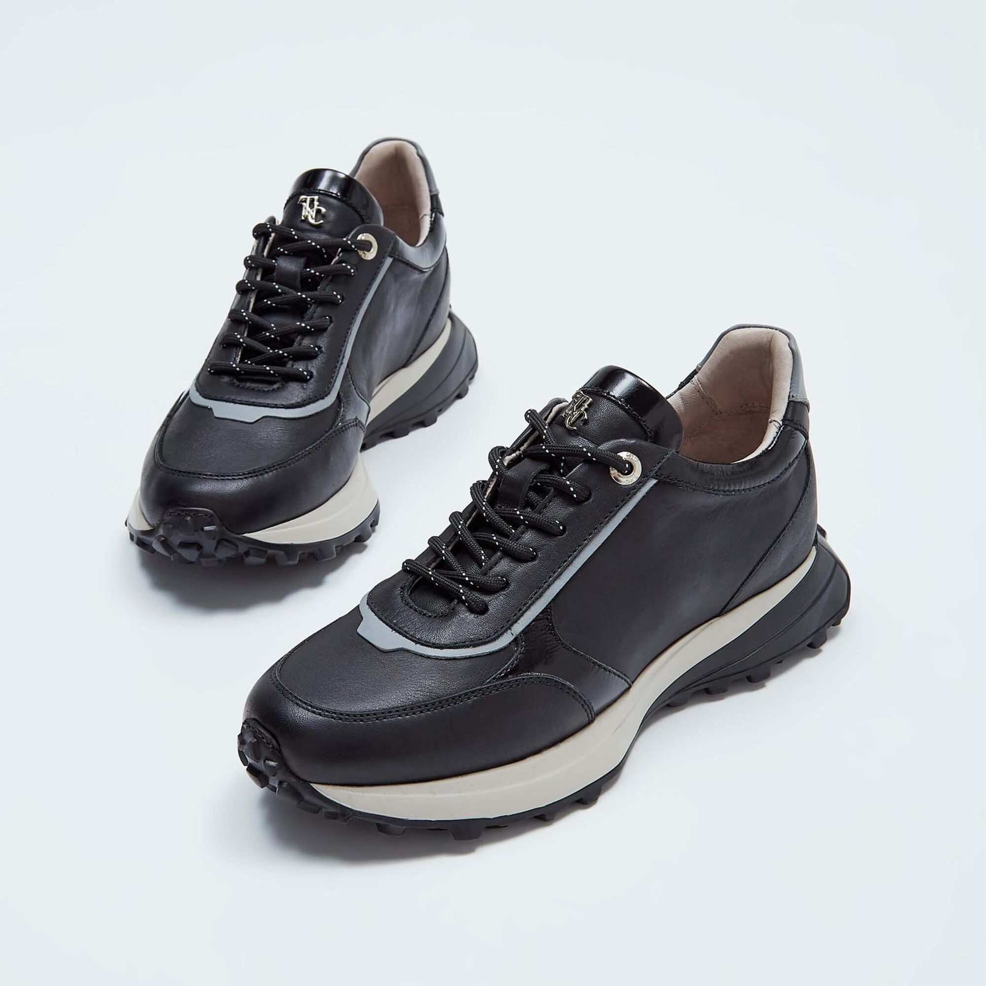 Tamer Tanca Kadın Hakiki Deri Siyah Deri Sneakers & Spor Ayakkabı