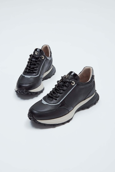  Tamer Tanca Kadın Hakiki Deri Siyah Deri Sneakers & Spor Ayakkabı
