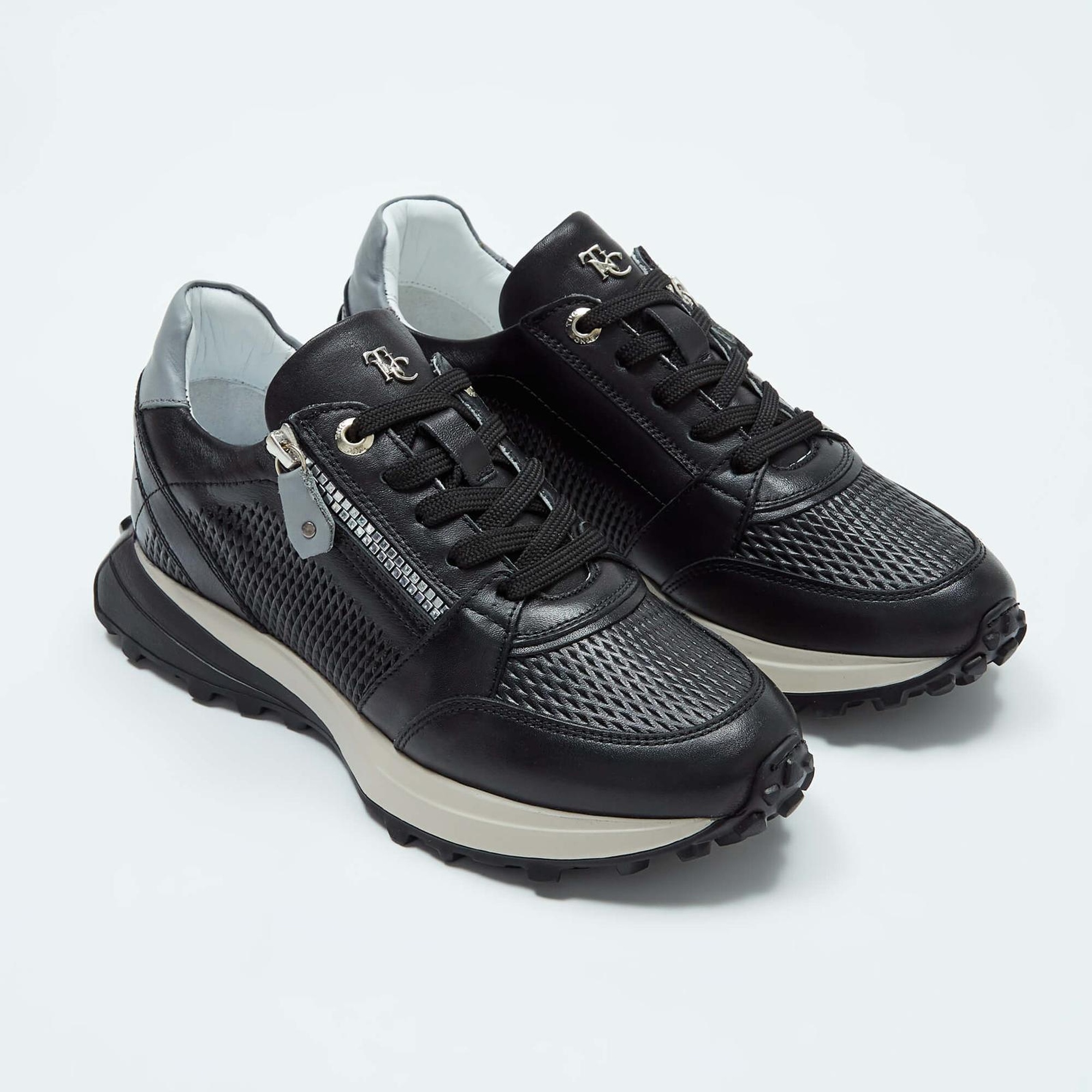 Tamer Tanca Kadın Hakiki Deri Siyah Deri Sneakers & Spor Ayakkabı