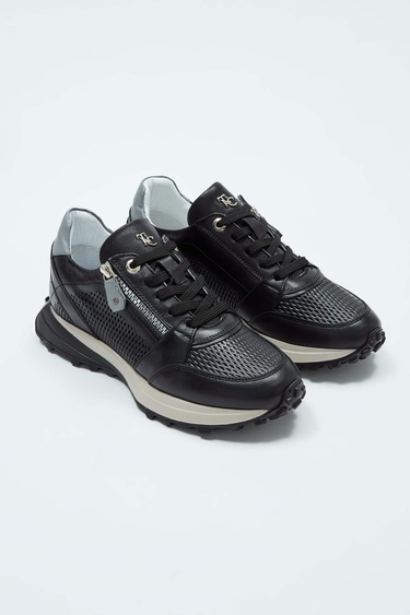  Tamer Tanca Kadın Hakiki Deri Siyah Deri Sneakers & Spor Ayakkabı