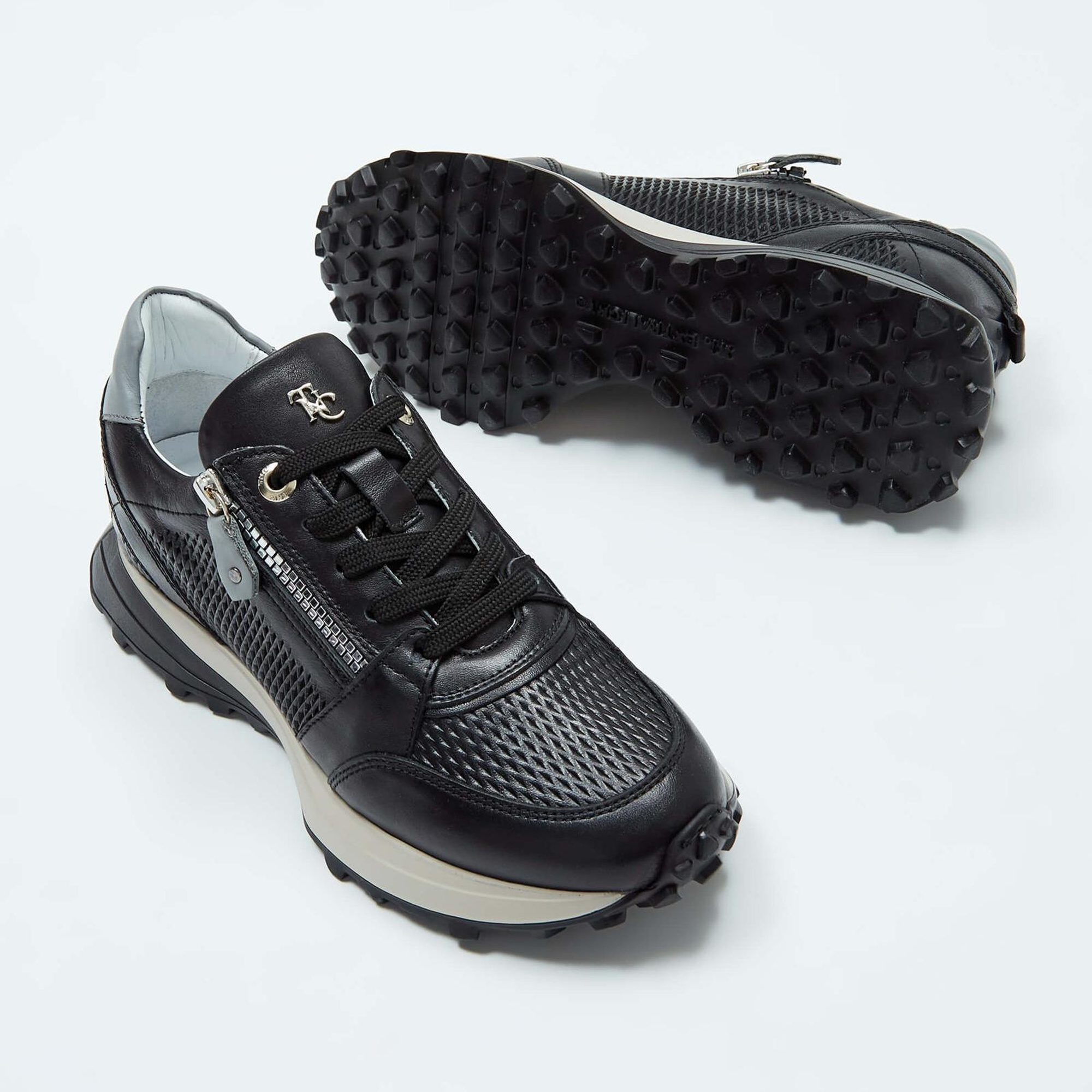 Tamer Tanca Kadın Hakiki Deri Siyah Deri Sneakers & Spor Ayakkabı