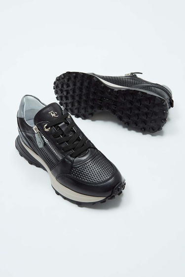  Tamer Tanca Kadın Hakiki Deri Siyah Deri Sneakers & Spor Ayakkabı