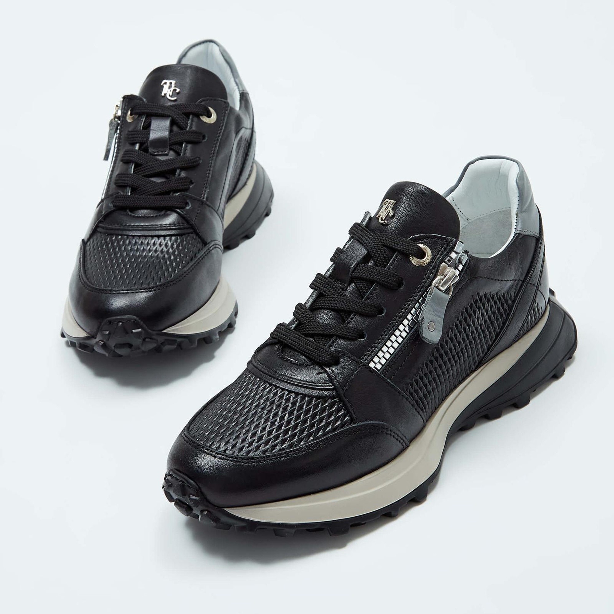 Tamer Tanca Kadın Hakiki Deri Siyah Deri Sneakers & Spor Ayakkabı