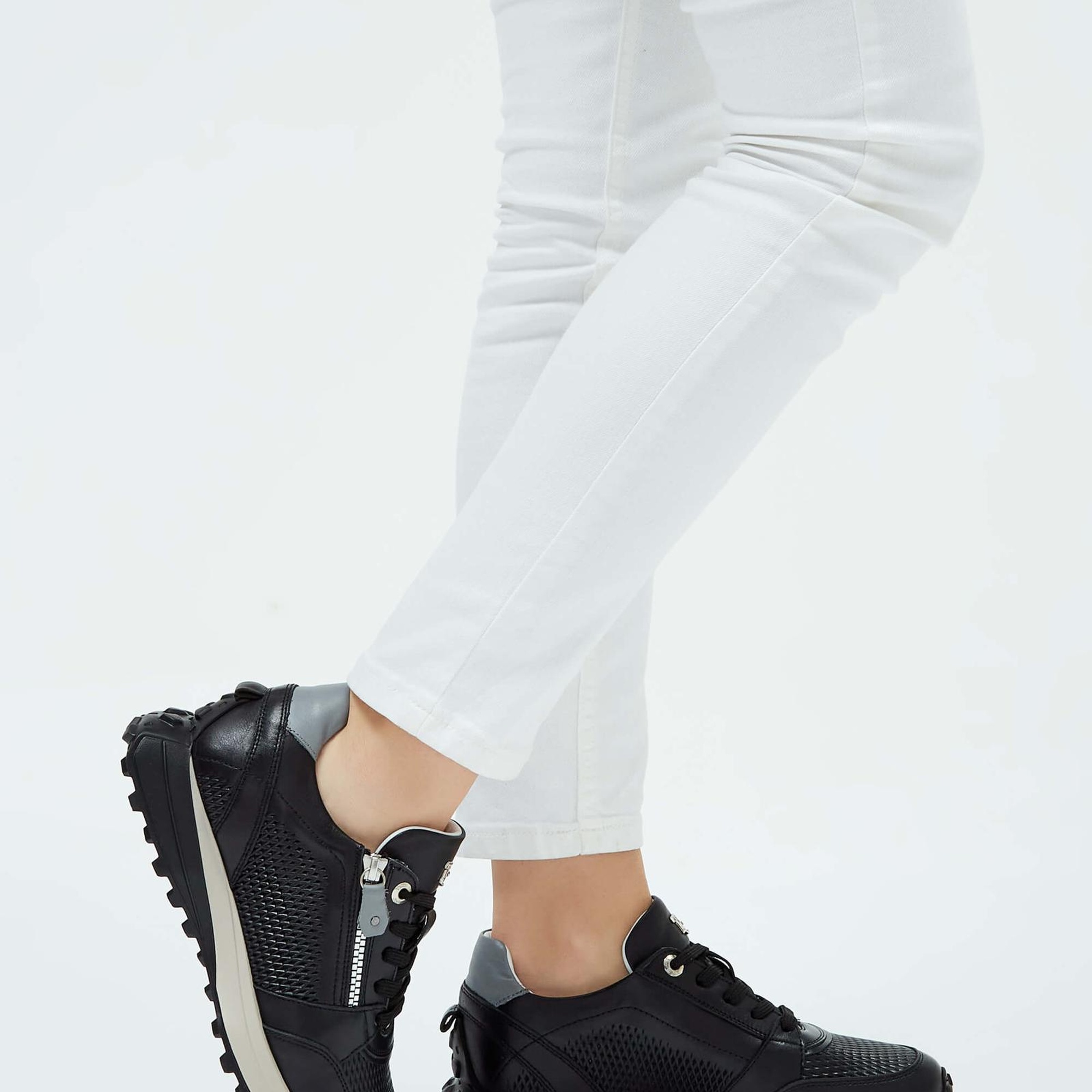 Tamer Tanca Kadın Hakiki Deri Siyah Deri Sneakers & Spor Ayakkabı