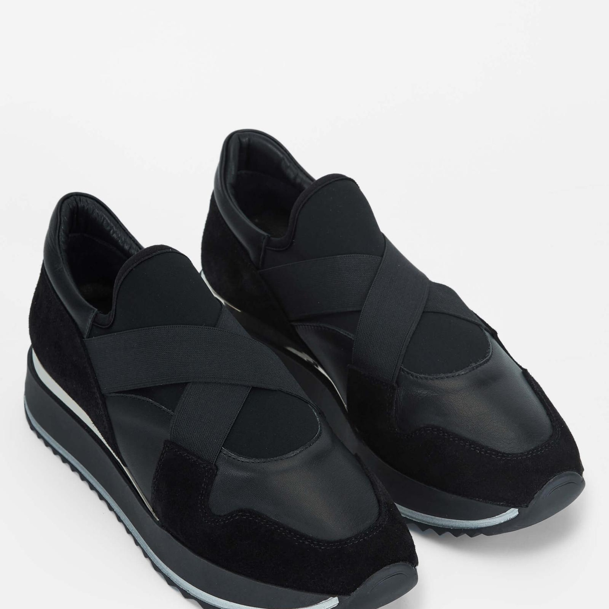 Tamer Tanca Kadın Hakiki Deri Siyah Deri Sneakers & Spor Ayakkabı