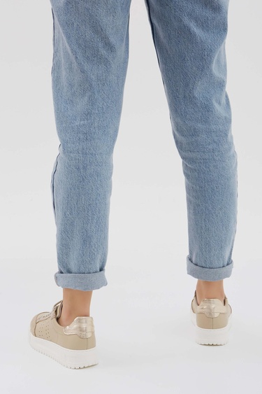  Tamer Tanca Kadın Hakiki Deri Bej Sneakers & Spor Ayakkabı