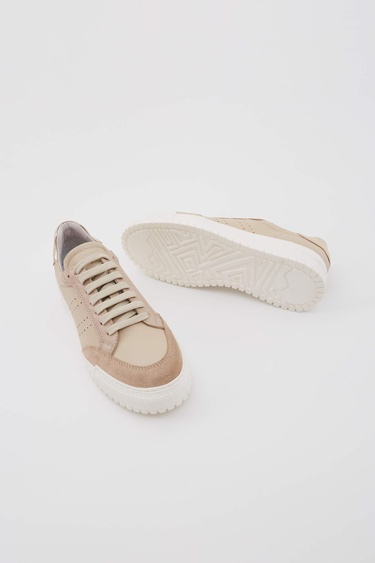  Tamer Tanca Kadın Hakiki Deri Bej Sneakers & Spor Ayakkabı
