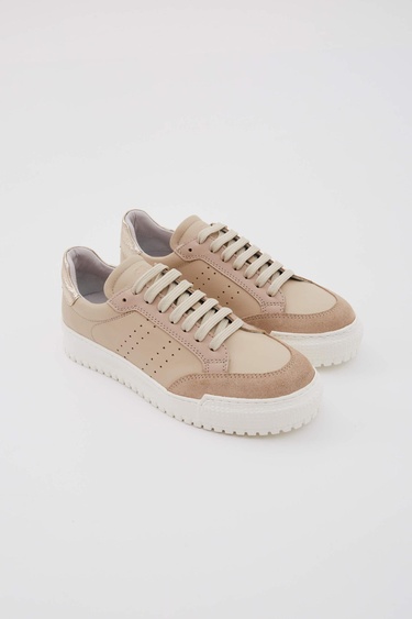  Tamer Tanca Kadın Hakiki Deri Bej Sneakers & Spor Ayakkabı