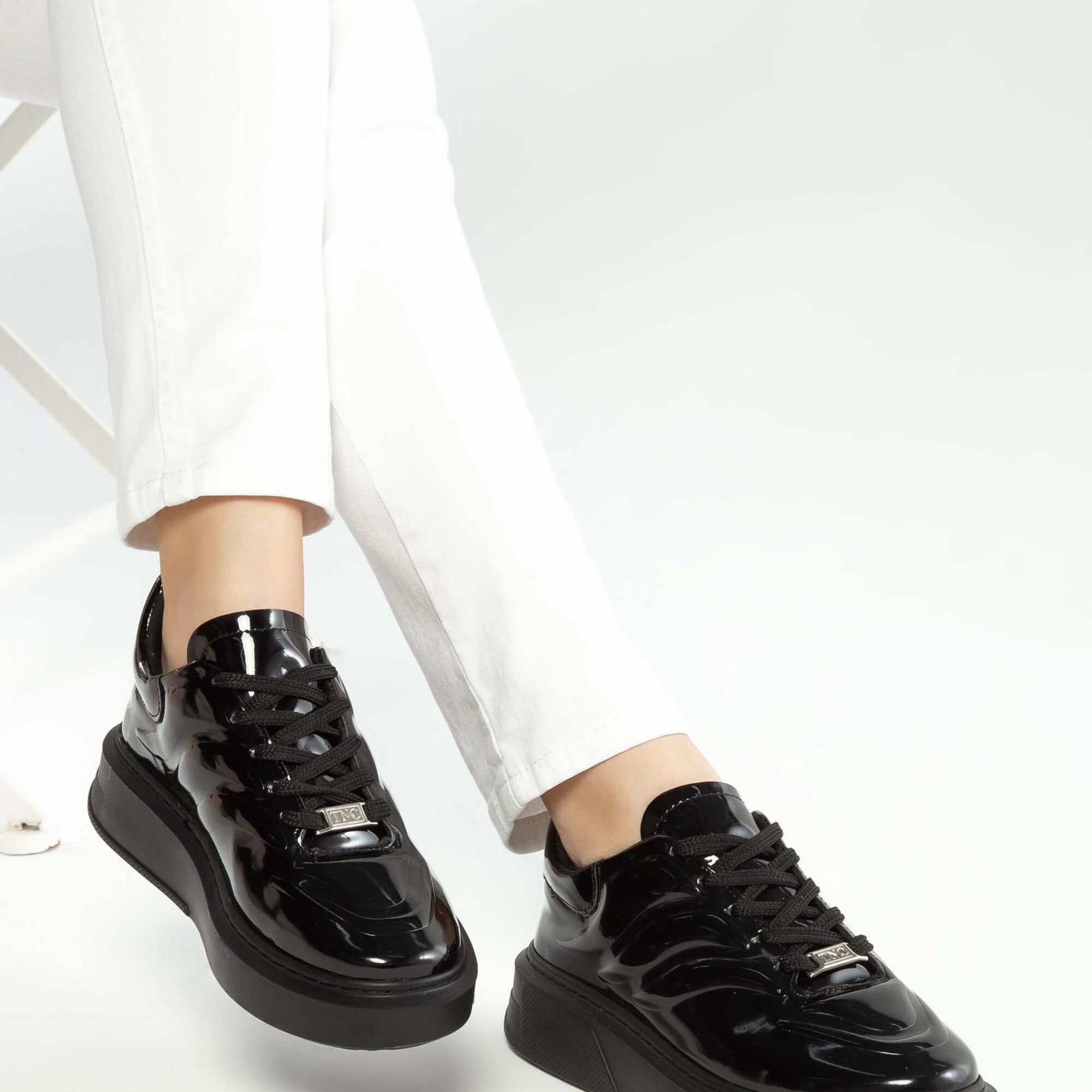 Tamer Tanca Kadın Vegan Siyah Rugan Sneakers & Spor Ayakkabı