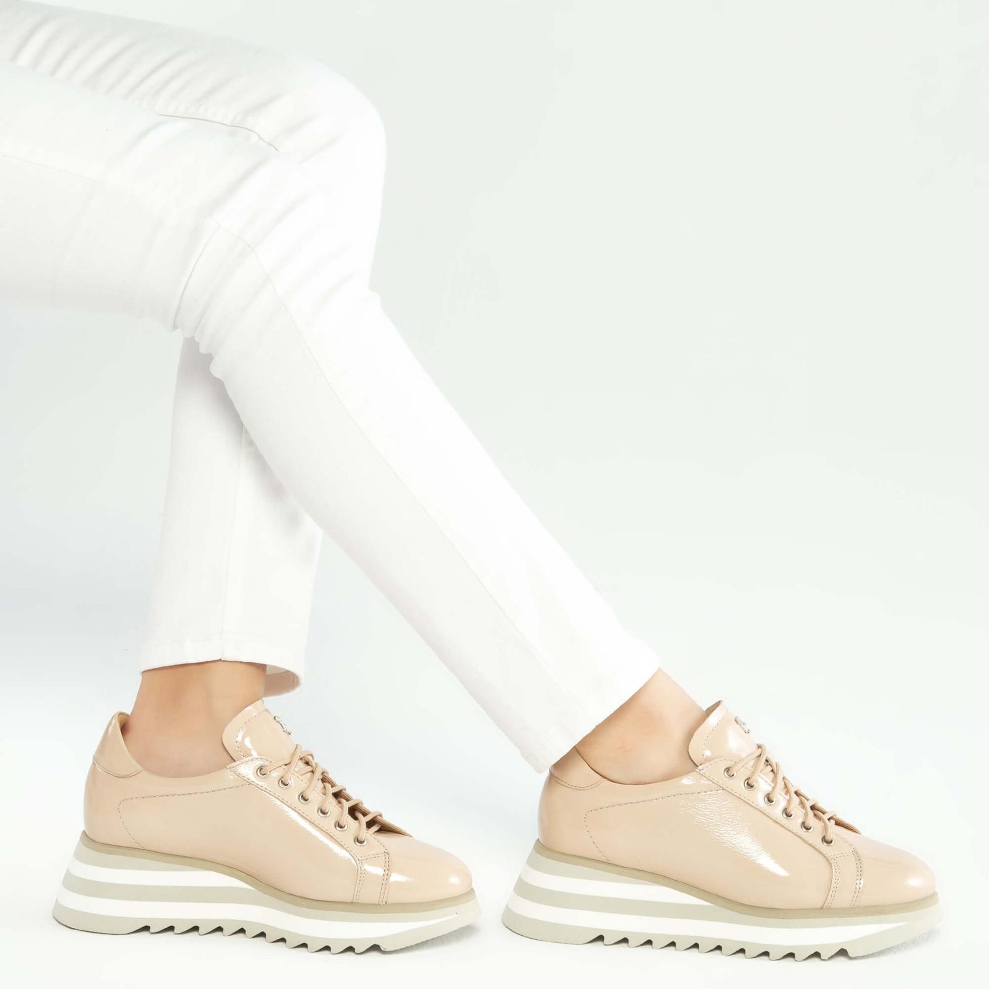 Tamer Tanca Kadın Hakiki Deri Bej Sneakers & Spor Ayakkabı