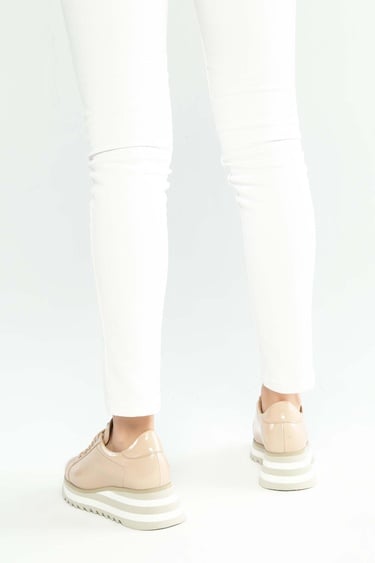  Tamer Tanca Kadın Hakiki Deri Bej Sneakers & Spor Ayakkabı