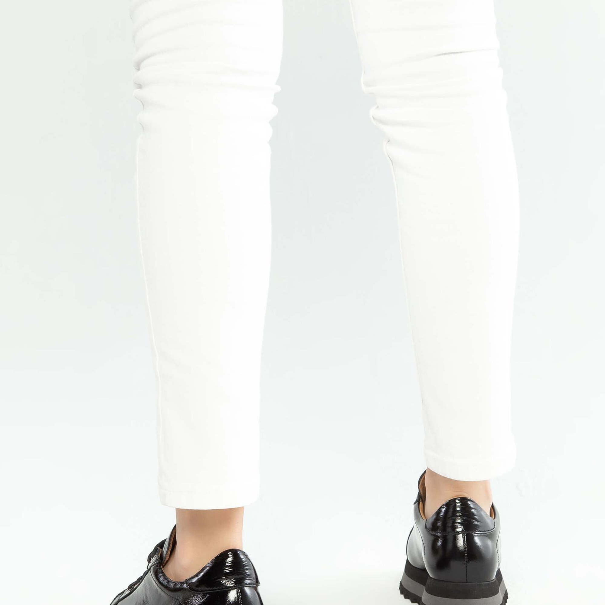 Tamer Tanca Kadın Hakiki Deri Siyah Rugan Sneakers & Spor Ayakkabı