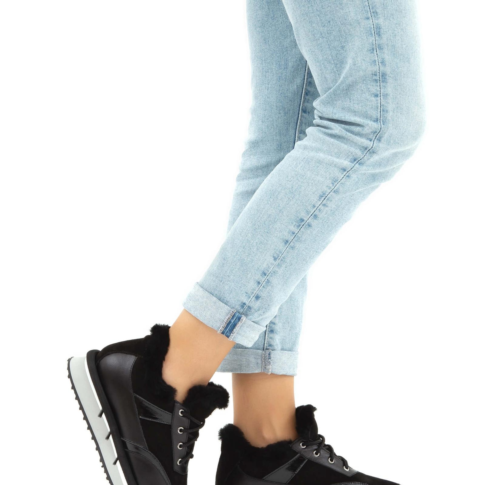 Tamer Tanca Kadın Hakiki Deri Siyah Sneakers & Spor Ayakkabı