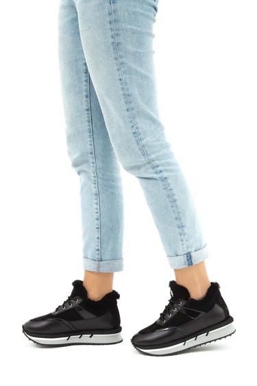  Tamer Tanca Kadın Hakiki Deri Siyah Sneakers & Spor Ayakkabı