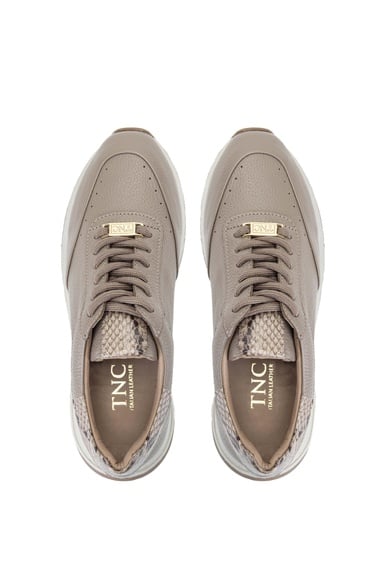  Tamer Tanca Kadın Hakiki Deri Bej Sneakers & Spor Ayakkabı