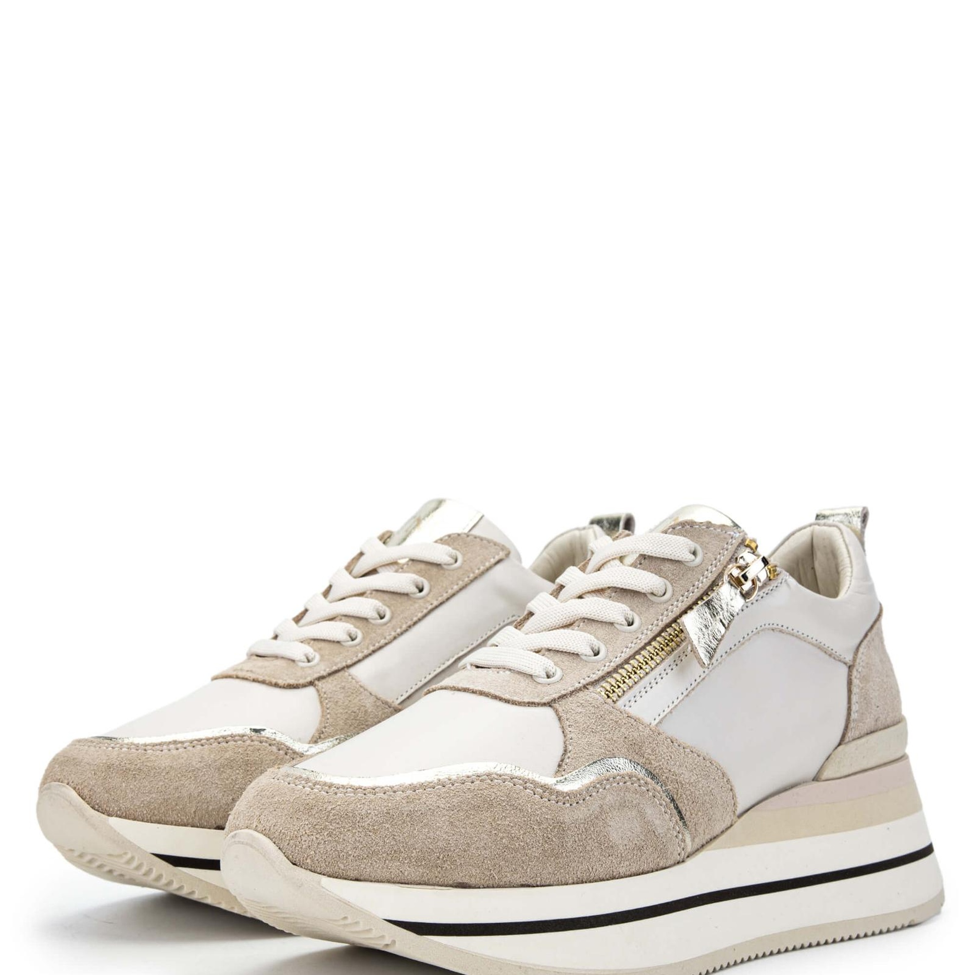 Tamer Tanca Kadın Hakiki Deri Bej Sneakers & Spor Ayakkabı