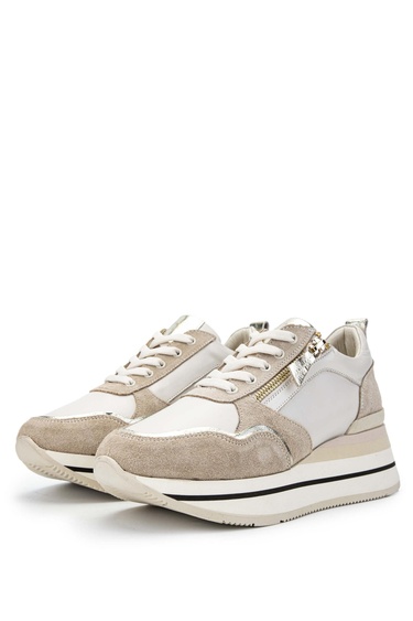  Tamer Tanca Kadın Hakiki Deri Bej Sneakers & Spor Ayakkabı