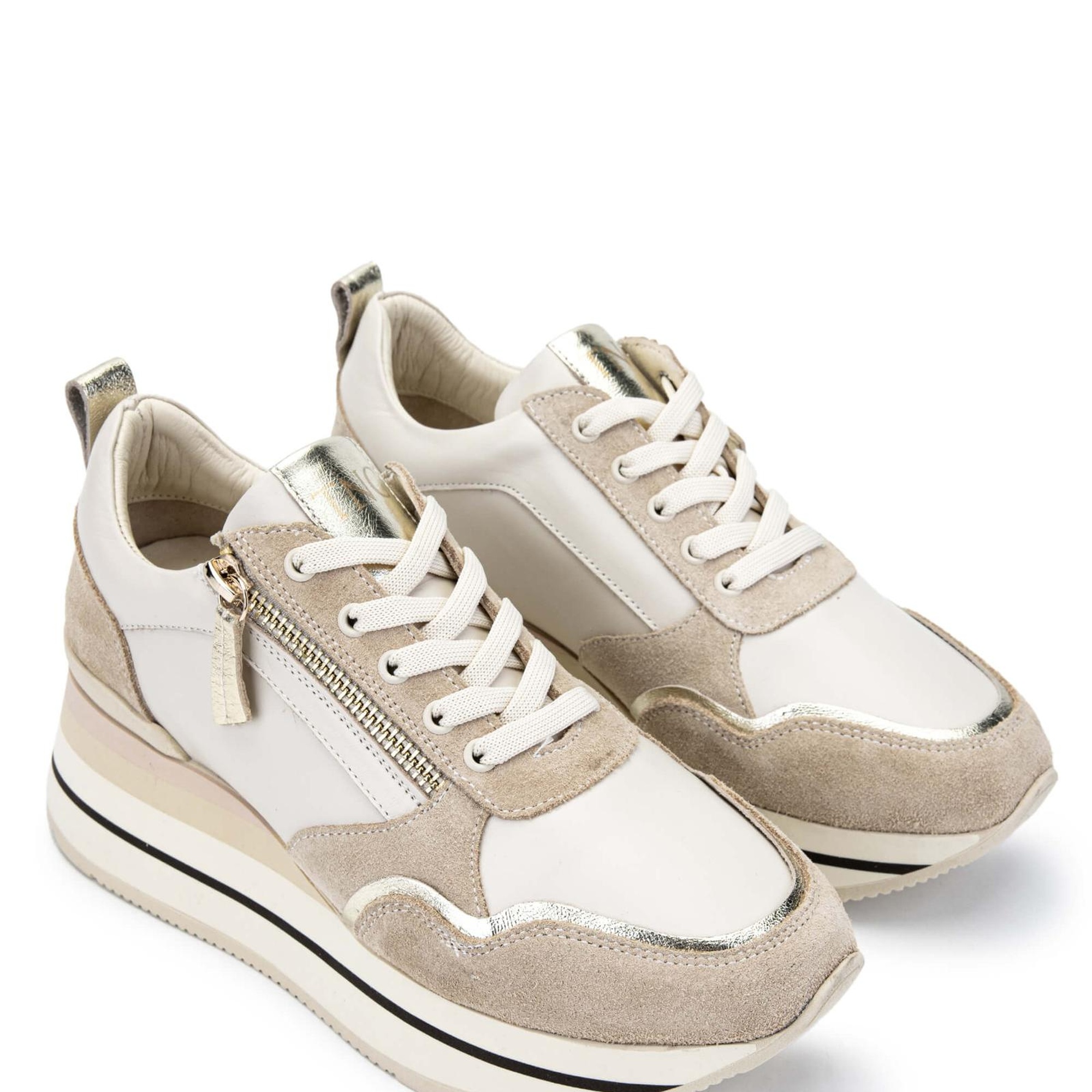 Tamer Tanca Kadın Hakiki Deri Bej Sneakers & Spor Ayakkabı