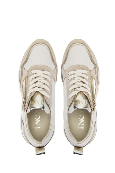  Tamer Tanca Kadın Hakiki Deri Bej Sneakers & Spor Ayakkabı