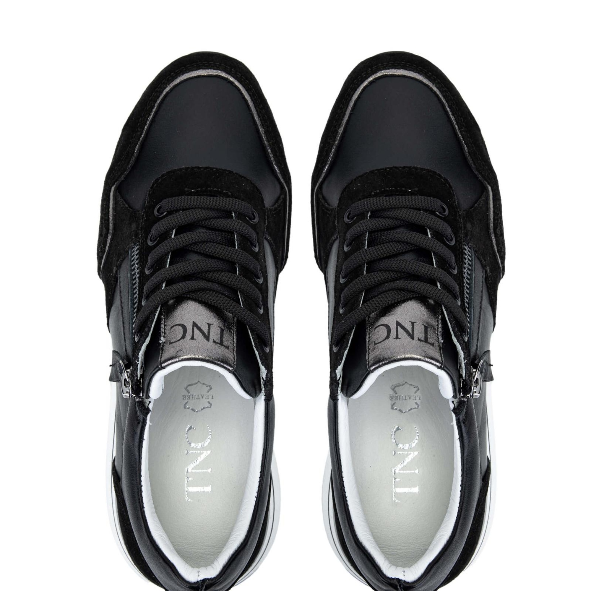 Tamer Tanca Kadın Hakiki Deri Siyah Sneakers & Spor Ayakkabı