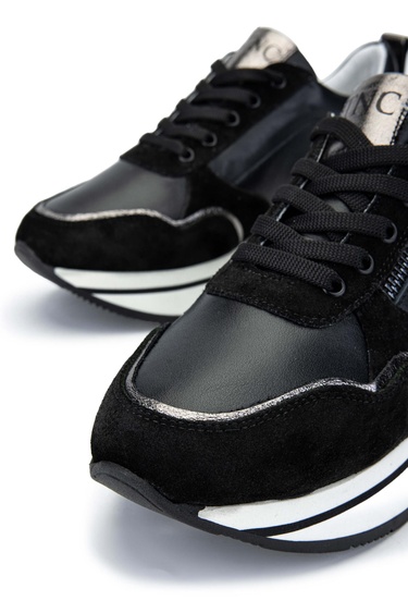  Tamer Tanca Kadın Hakiki Deri Siyah Sneakers & Spor Ayakkabı