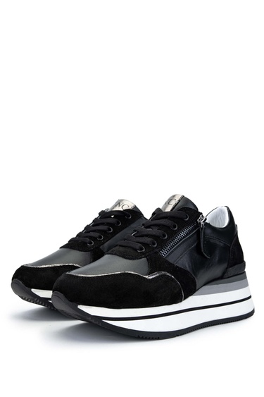  Tamer Tanca Kadın Hakiki Deri Siyah Sneakers & Spor Ayakkabı
