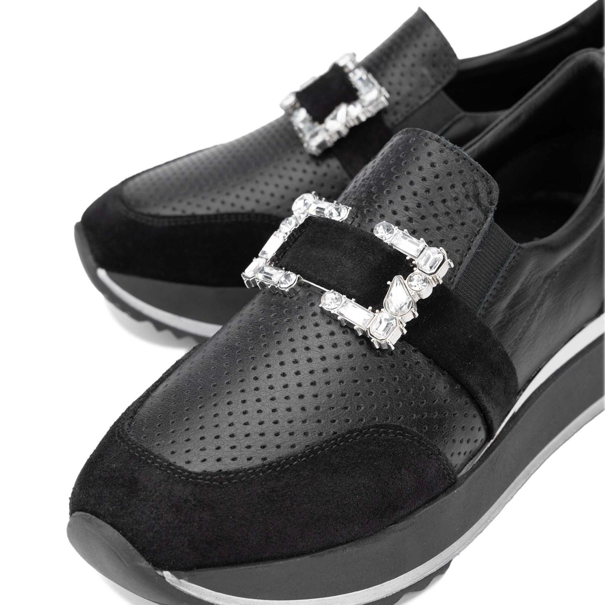 Tamer Tanca Kadın Hakiki Siyah Deri Sneakers & Spor Ayakkabı