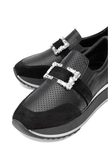  Tamer Tanca Kadın Hakiki Siyah Deri Sneakers & Spor Ayakkabı