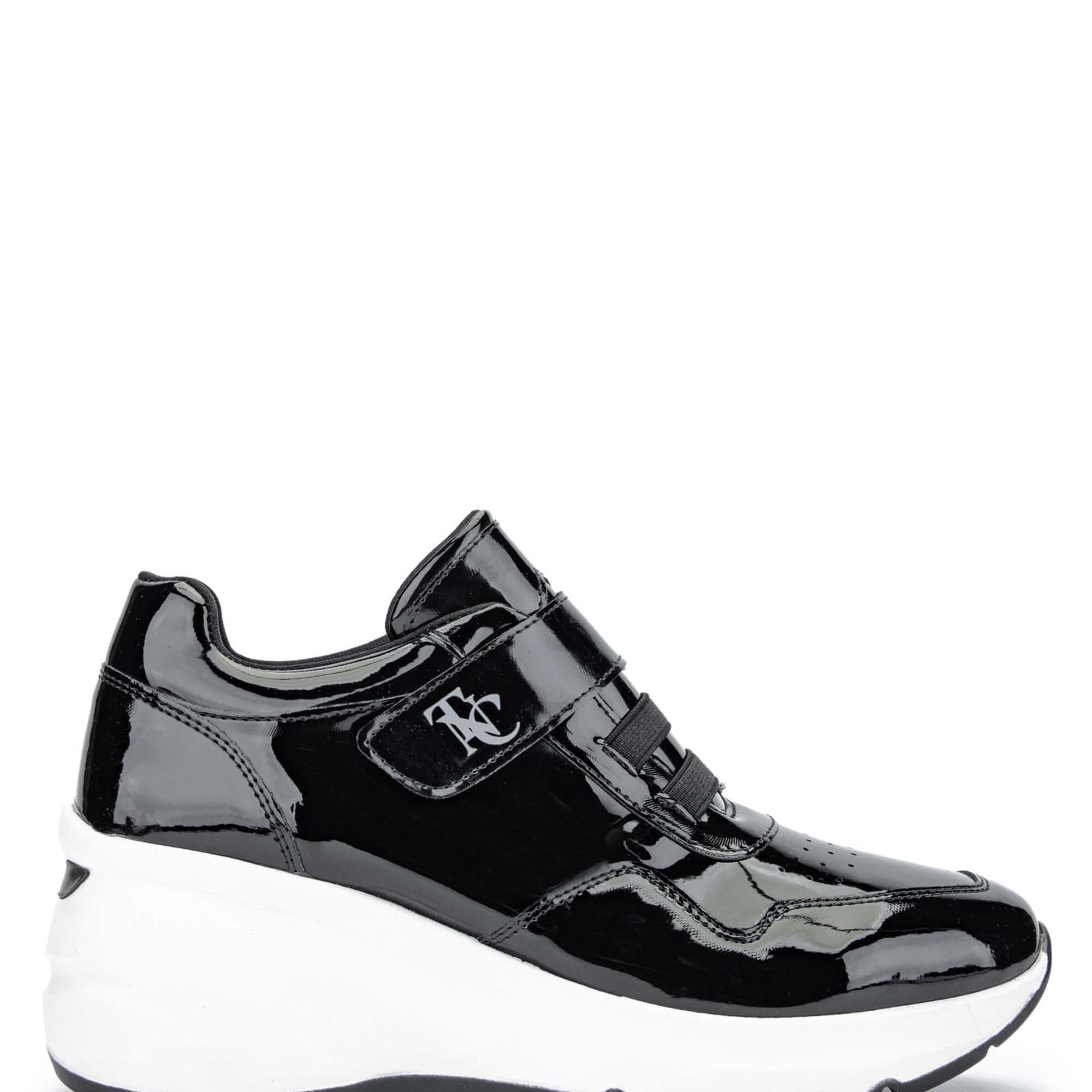 Tamer Tanca Kadın Hakiki Deri Siyah Rugan Sneakers & Spor Ayakkabı