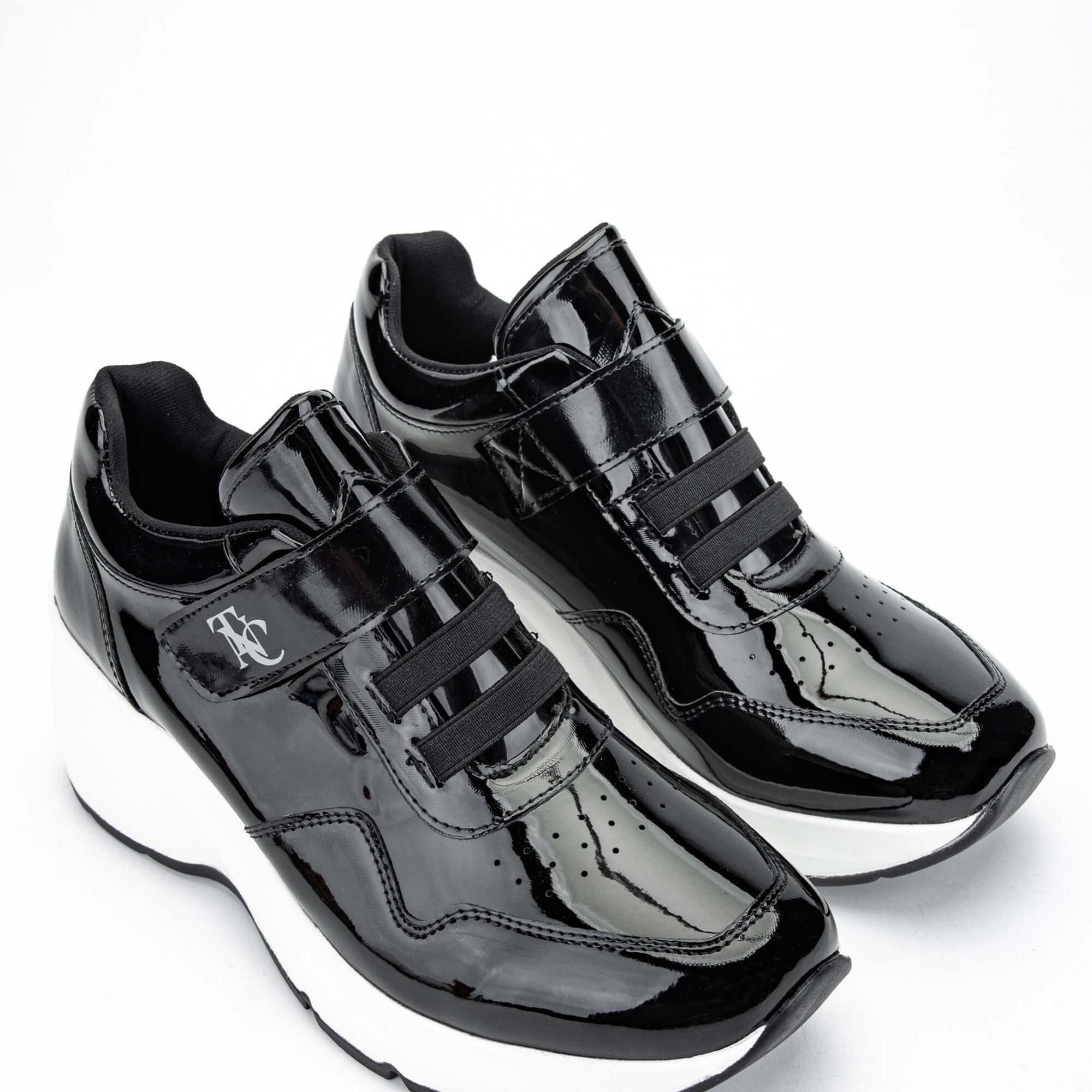 Tamer Tanca Kadın Hakiki Deri Siyah Rugan Sneakers & Spor Ayakkabı