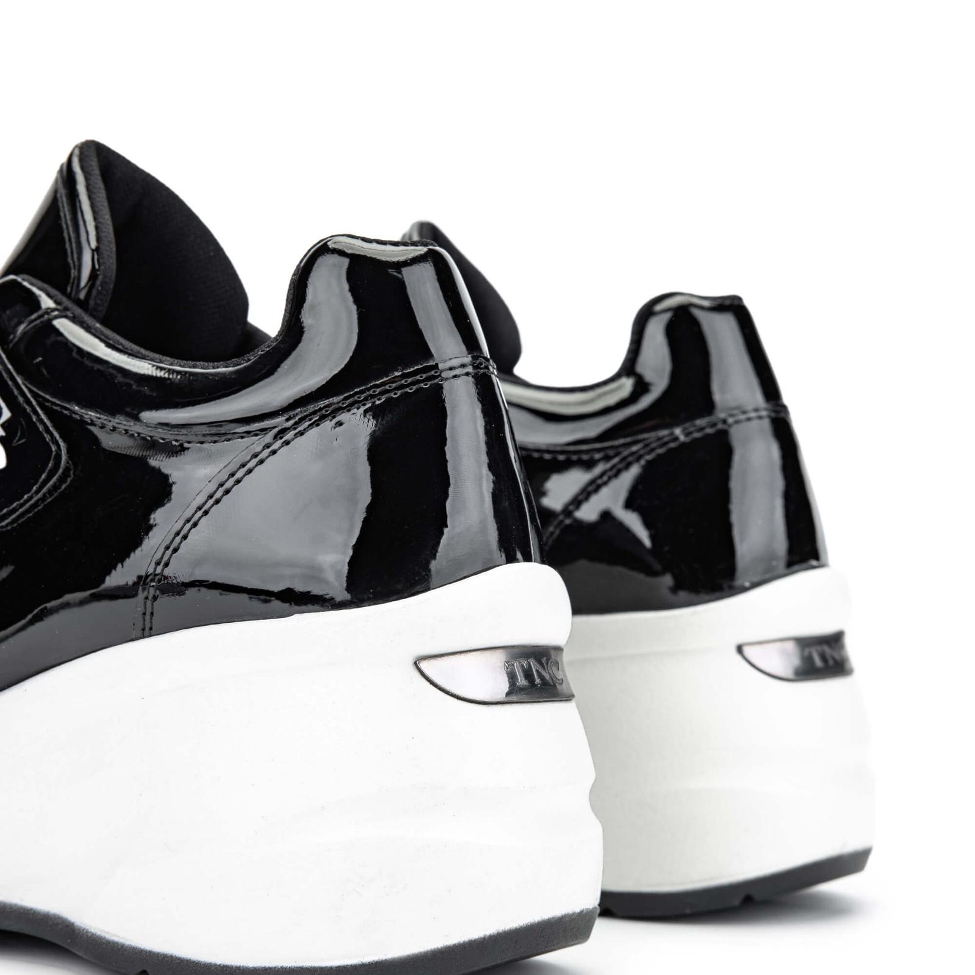 Tamer Tanca Kadın Hakiki Deri Siyah Rugan Sneakers & Spor Ayakkabı