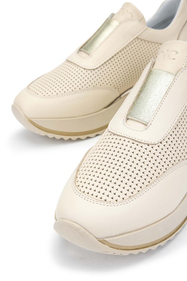  Tamer Tanca Kadın Hakiki Deri Bej Sneakers & Spor Ayakkabı