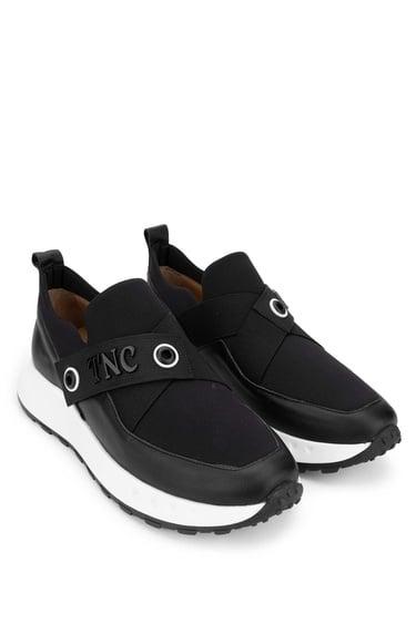  Tamer Tanca Kadın Deri Hasır Siyah Sneakers & Spor Ayakkabı