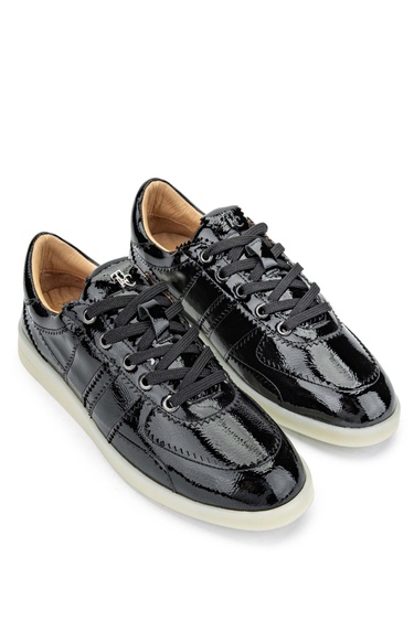  Tamer Tanca Kadın Hakiki Deri Siyah Rugan Sneakers & Spor Ayakkabı