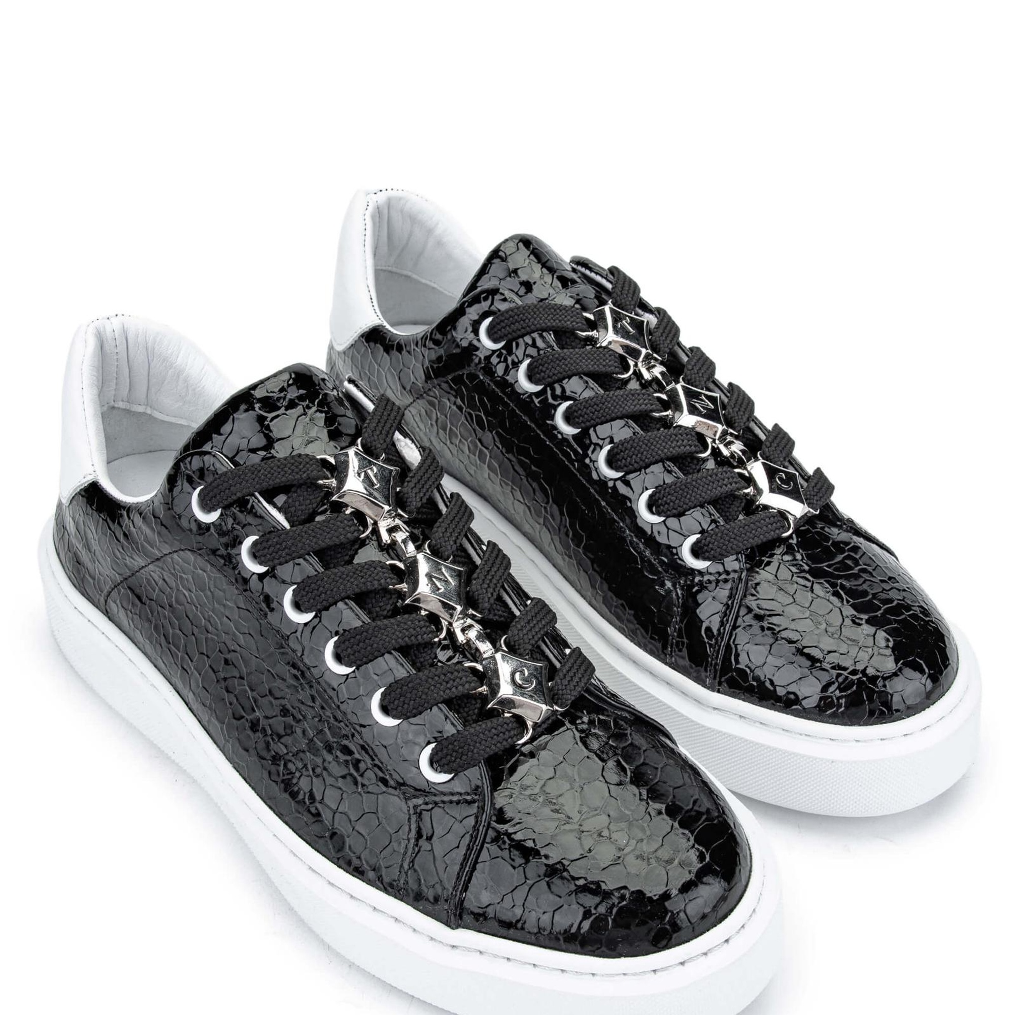 Tamer Tanca Kadın Hakiki Deri Siyah Sneakers & Spor Ayakkabı