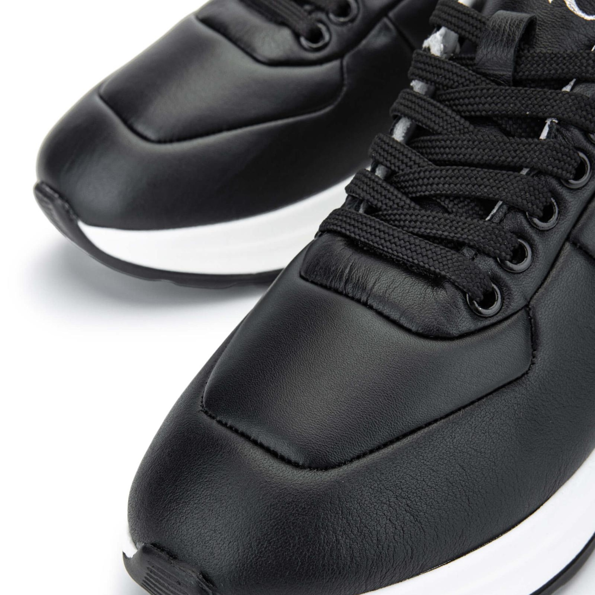 Tamer Tanca Kadın Hakiki Deri Siyah Deri Sneakers & Spor Ayakkabı