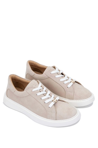  Tamer Tanca Kadın Hakiki Deri Bej Sneakers & Spor Ayakkabı