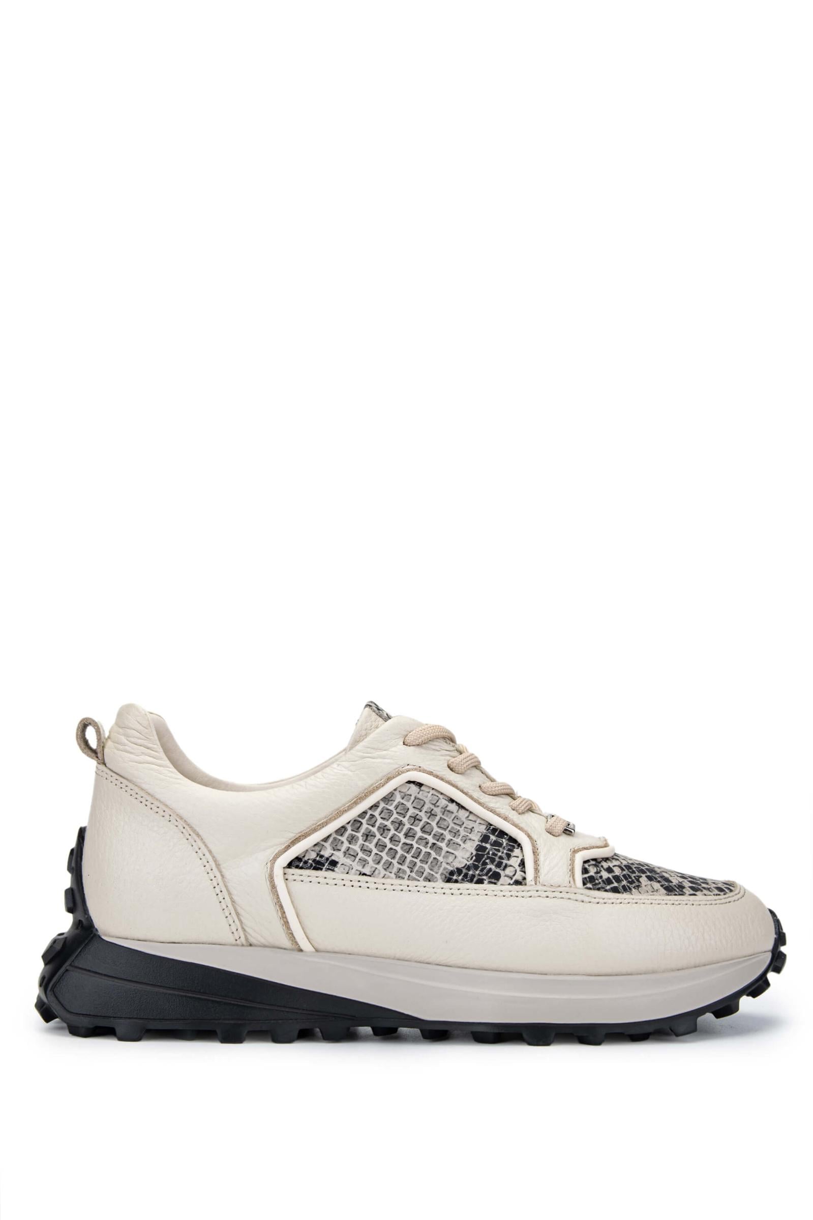  Tamer Tanca Kadın Hakiki Deri Bej Sneakers & Spor Ayakkabı