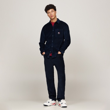  Tommy Hilfiger Jeans Corduroy Shırt Erkek Lacivert Gömlek