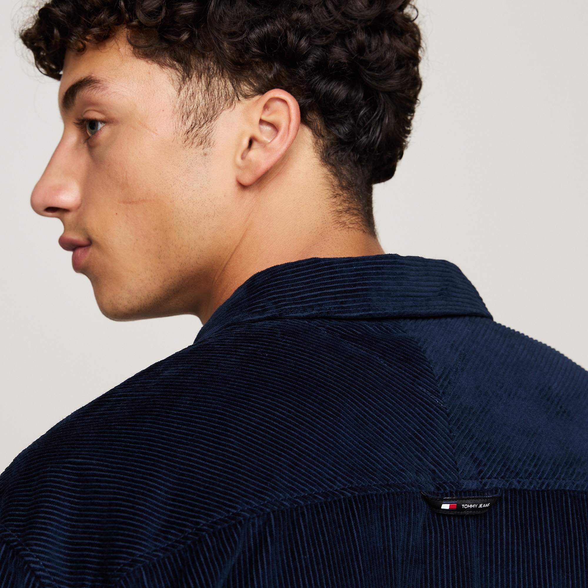 Tommy Hilfiger Jeans Corduroy Shırt Erkek Lacivert Gömlek