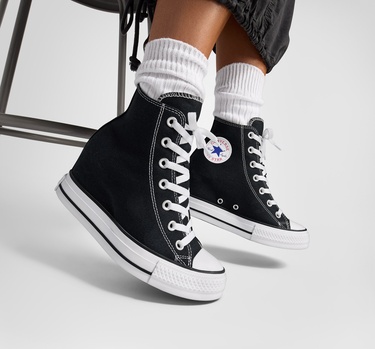  Converse Chuck Taylor All Star Wedge Kadın Siyah Platform Sneaker