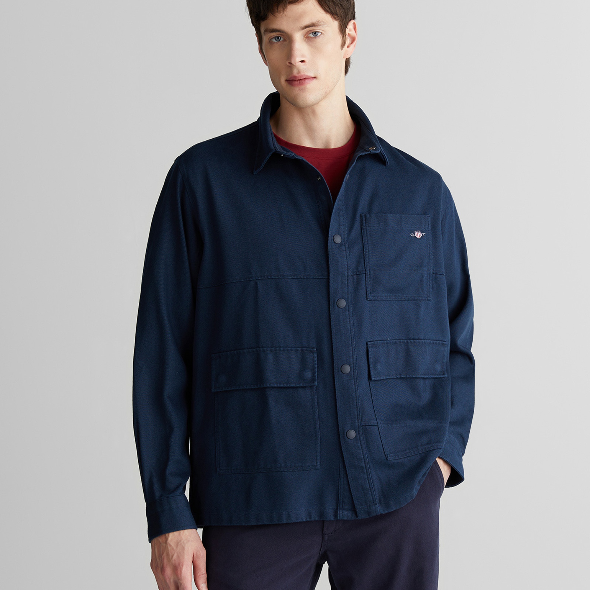 GANT Erkek Lacivert Oversize Fit Gömlek