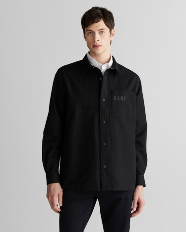 GANT Erkek Siyah Oversize Fit Logolu Gömlek