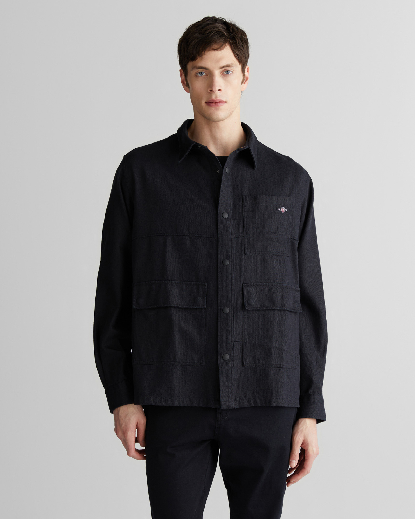  GANT Erkek Siyah Oversize Fit Gömlek