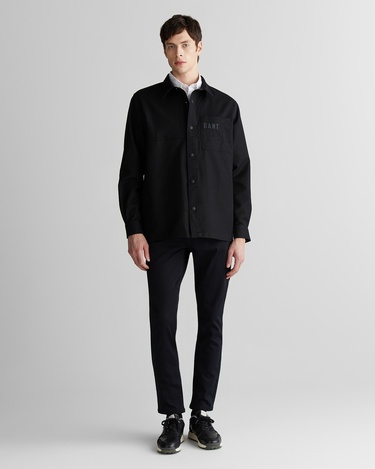  GANT Erkek Siyah Oversize Fit Logolu Gömlek