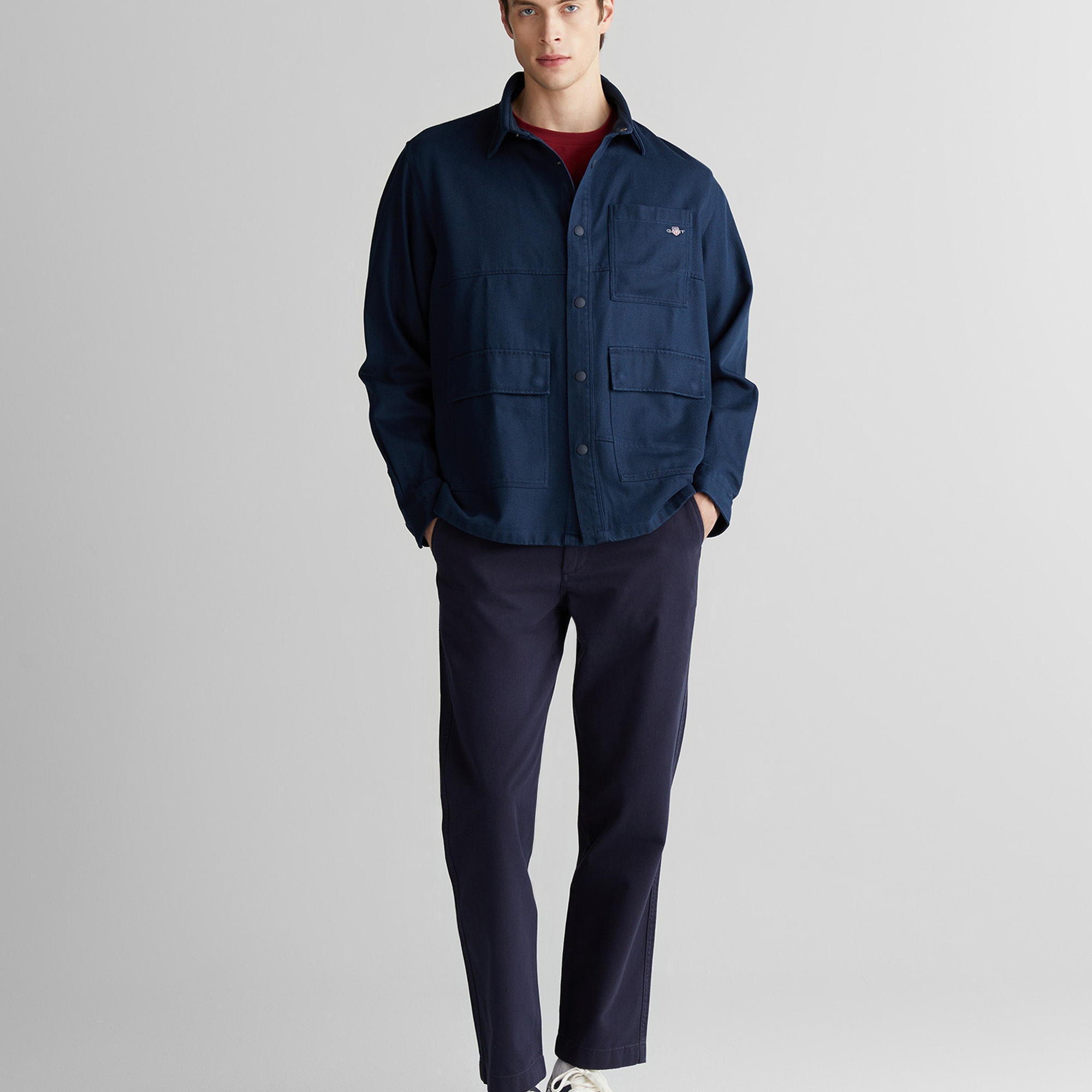 GANT Erkek Lacivert Oversize Fit Gömlek