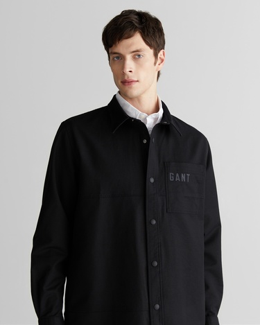  GANT Erkek Siyah Oversize Fit Logolu Gömlek