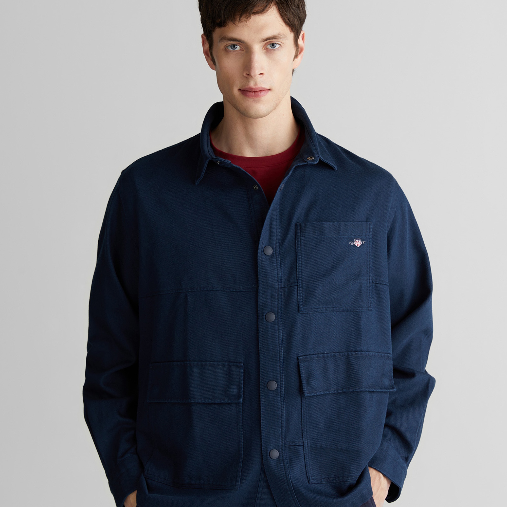 GANT Erkek Lacivert Oversize Fit Gömlek