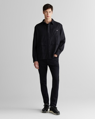  GANT Erkek Siyah Oversize Fit Gömlek