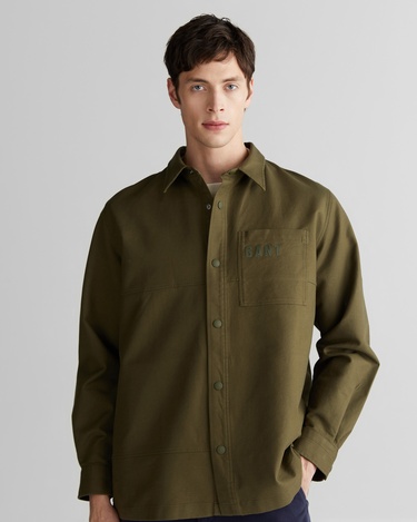  GANT Erkek Yeşil Oversize Fit Logolu Gömlek